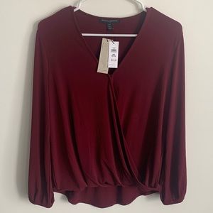 Burgundy Banana Republic Factory Blouse- XS Petite NWT